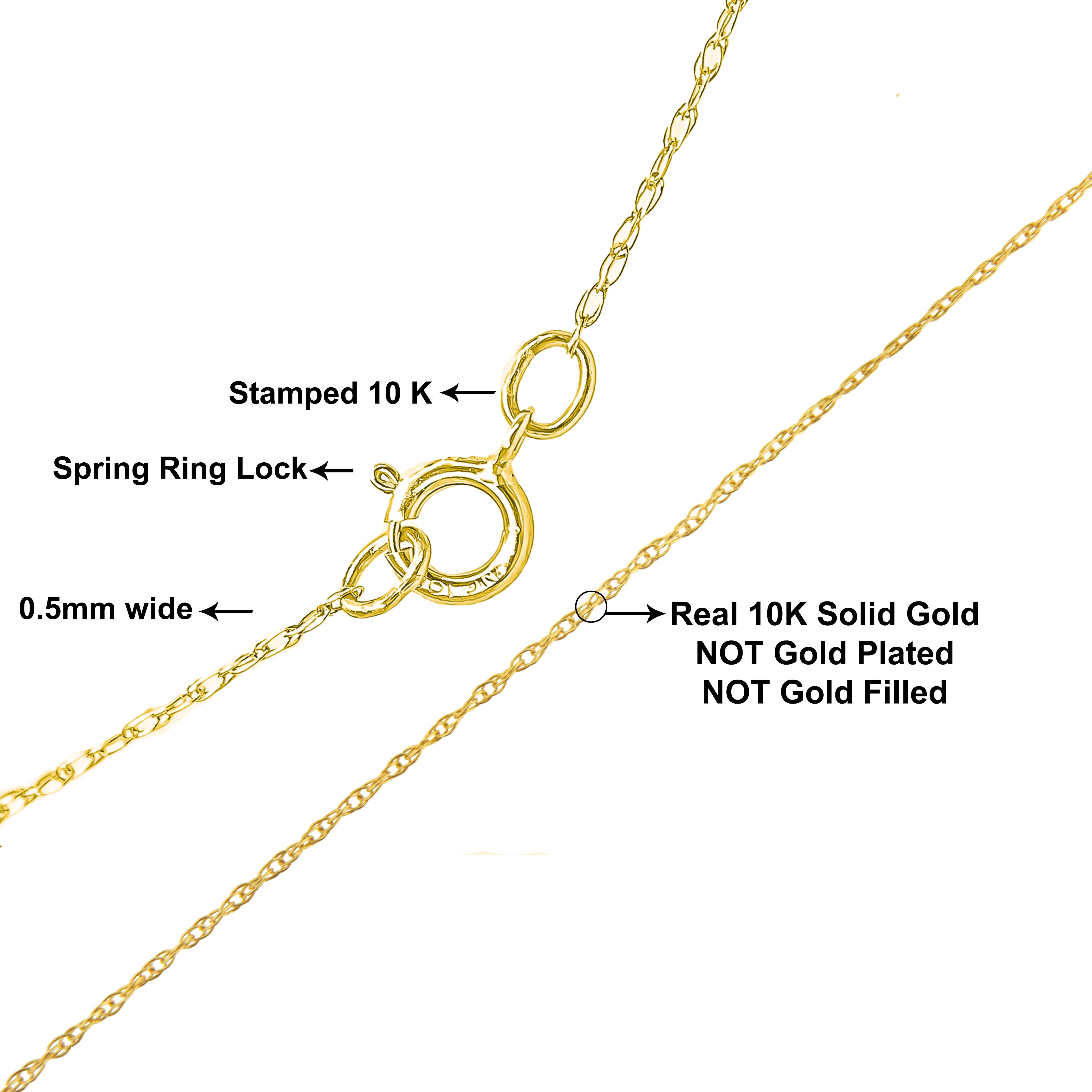 Close view of 10K gold rope chain