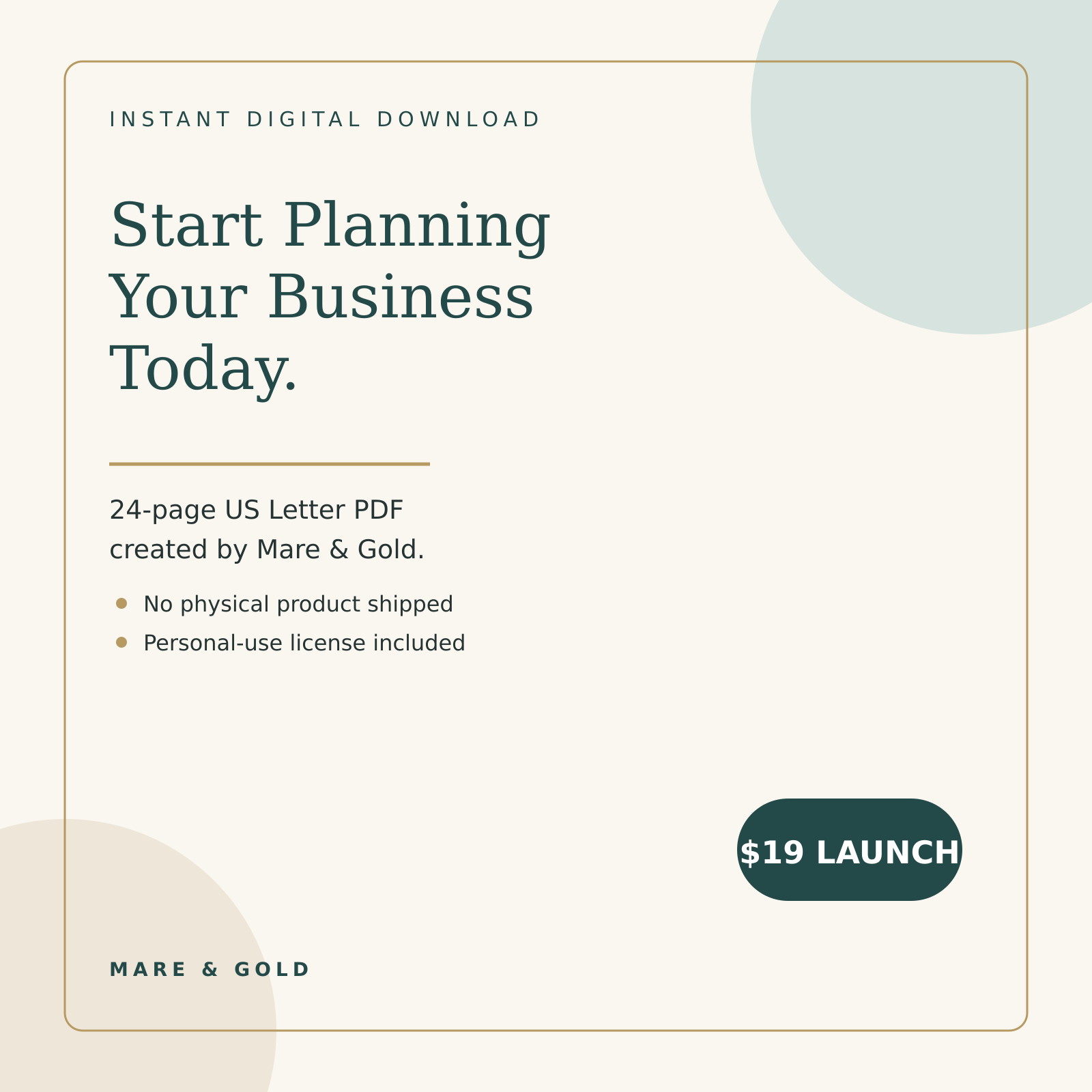 Mare & Gold Permanent Jewelry Business Starter Workbook instant PDF download