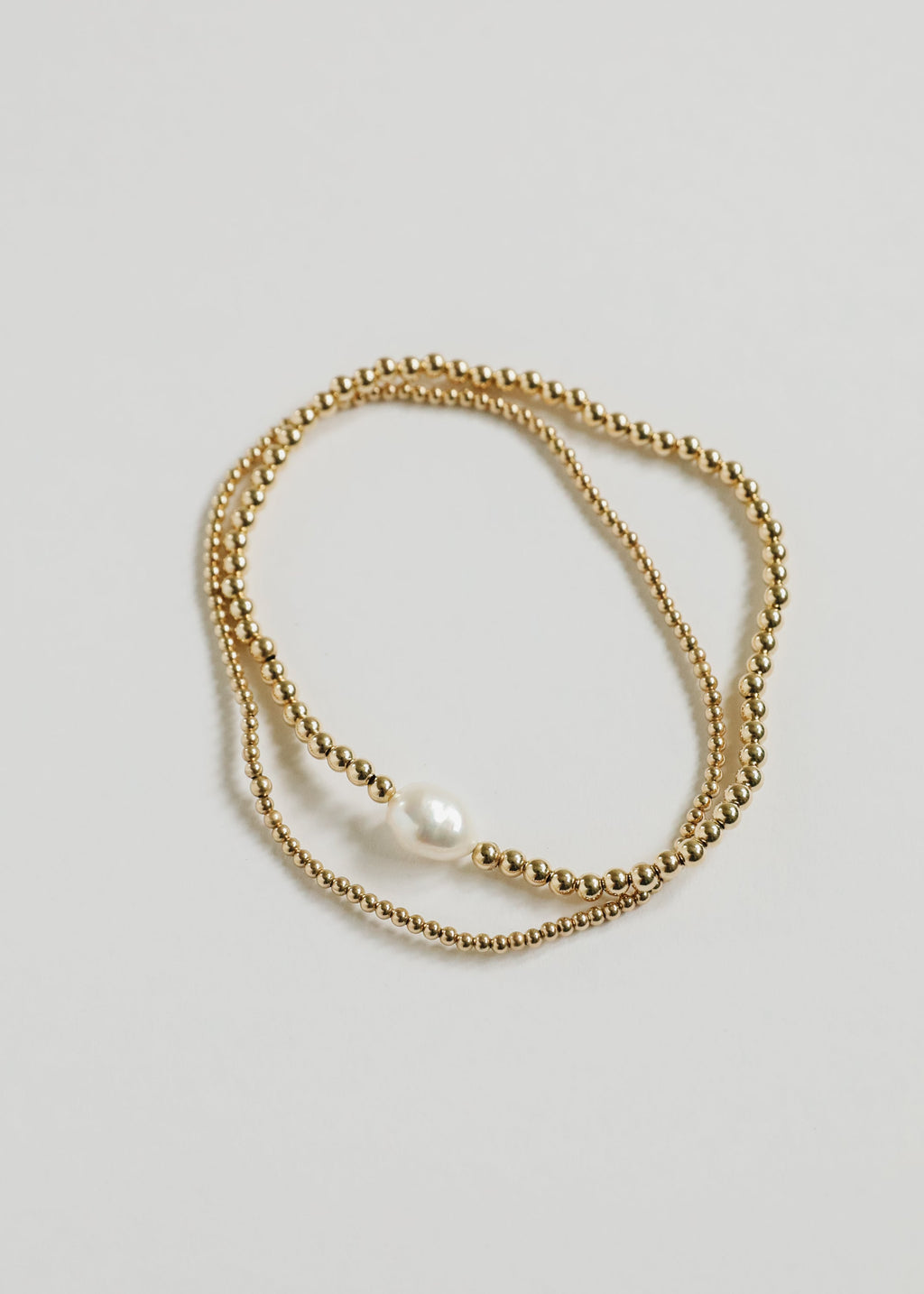 14K Gold-Filled Beaded Stretch Anklet