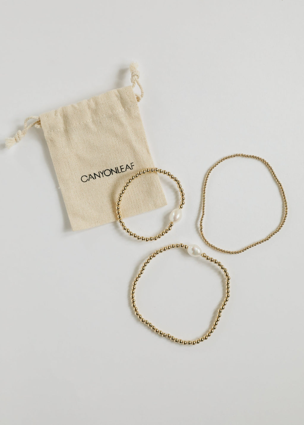 14K Gold-Filled Beaded Stretch Anklet