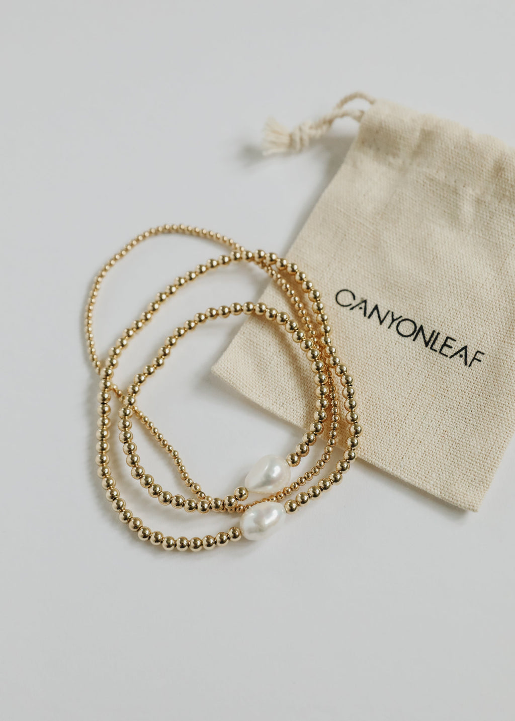 14K Gold-Filled Beaded Stretch Anklet