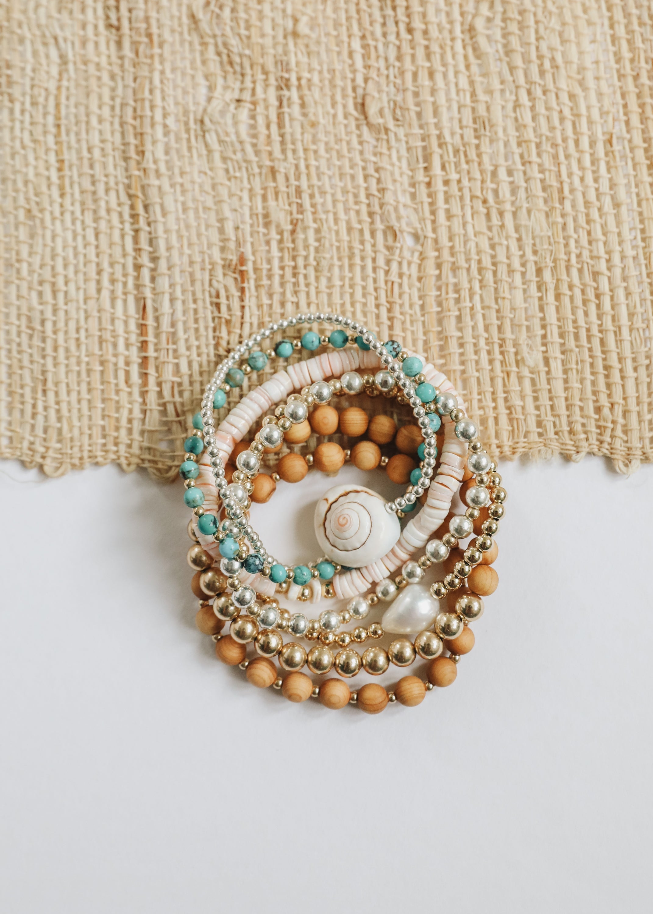 14K Gold-Filled Beaded Stretch Anklet