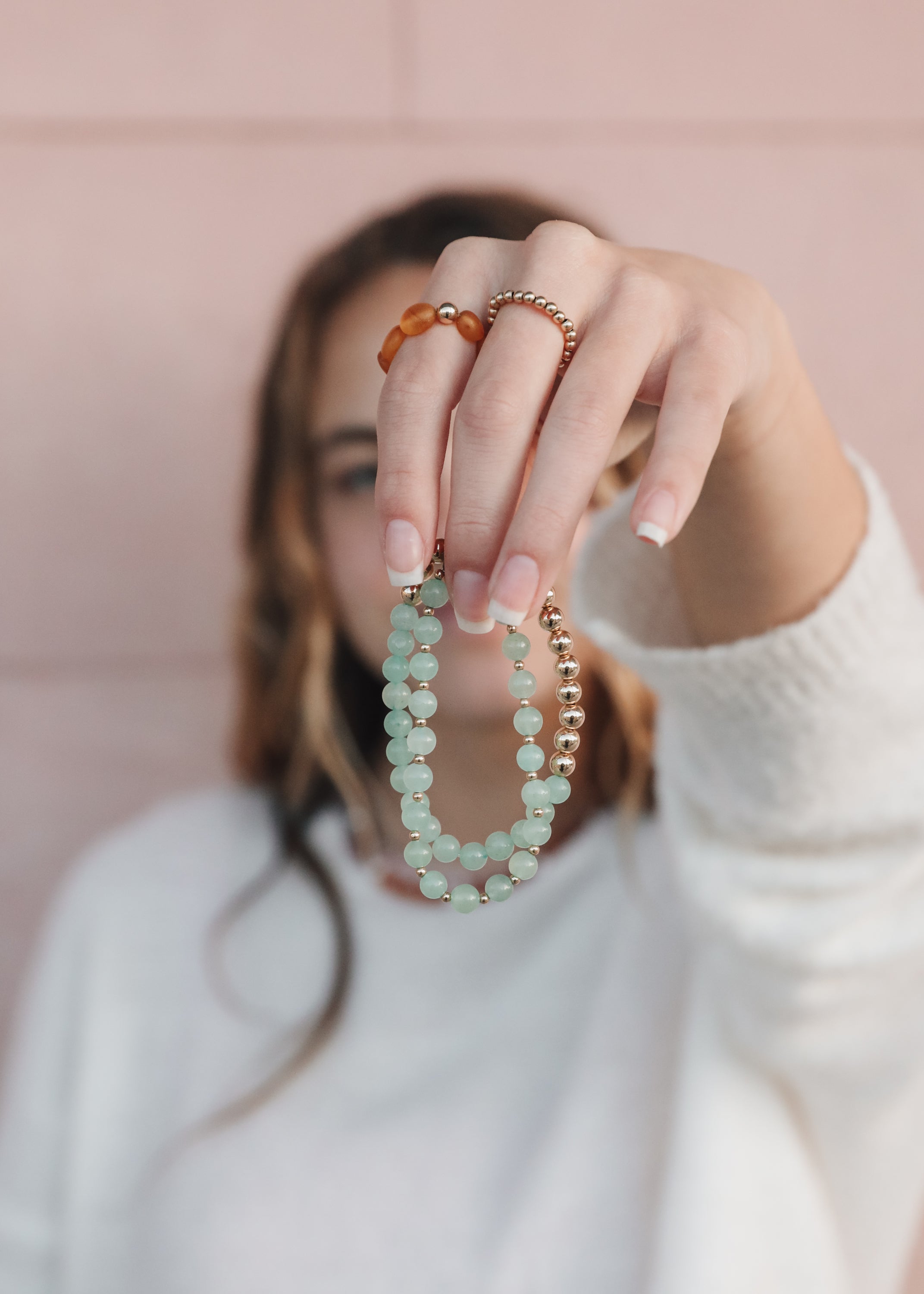Aventurine and 14K Gold-Filled Beaded Bracelet