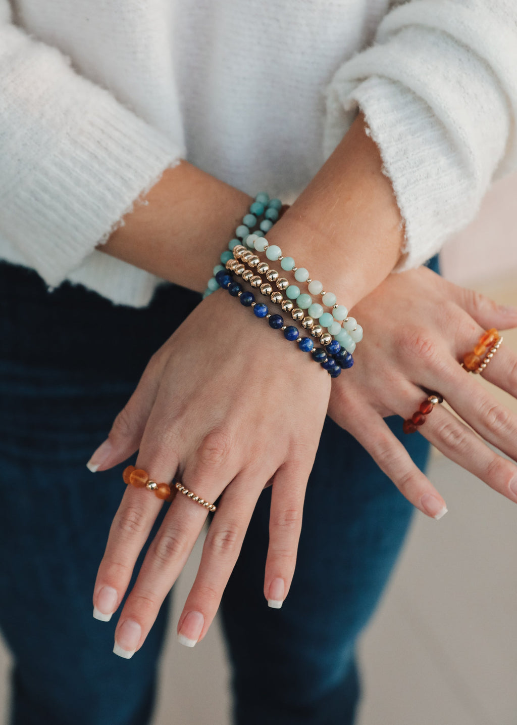 Aventurine and 14K Gold-Filled Beaded Bracelet