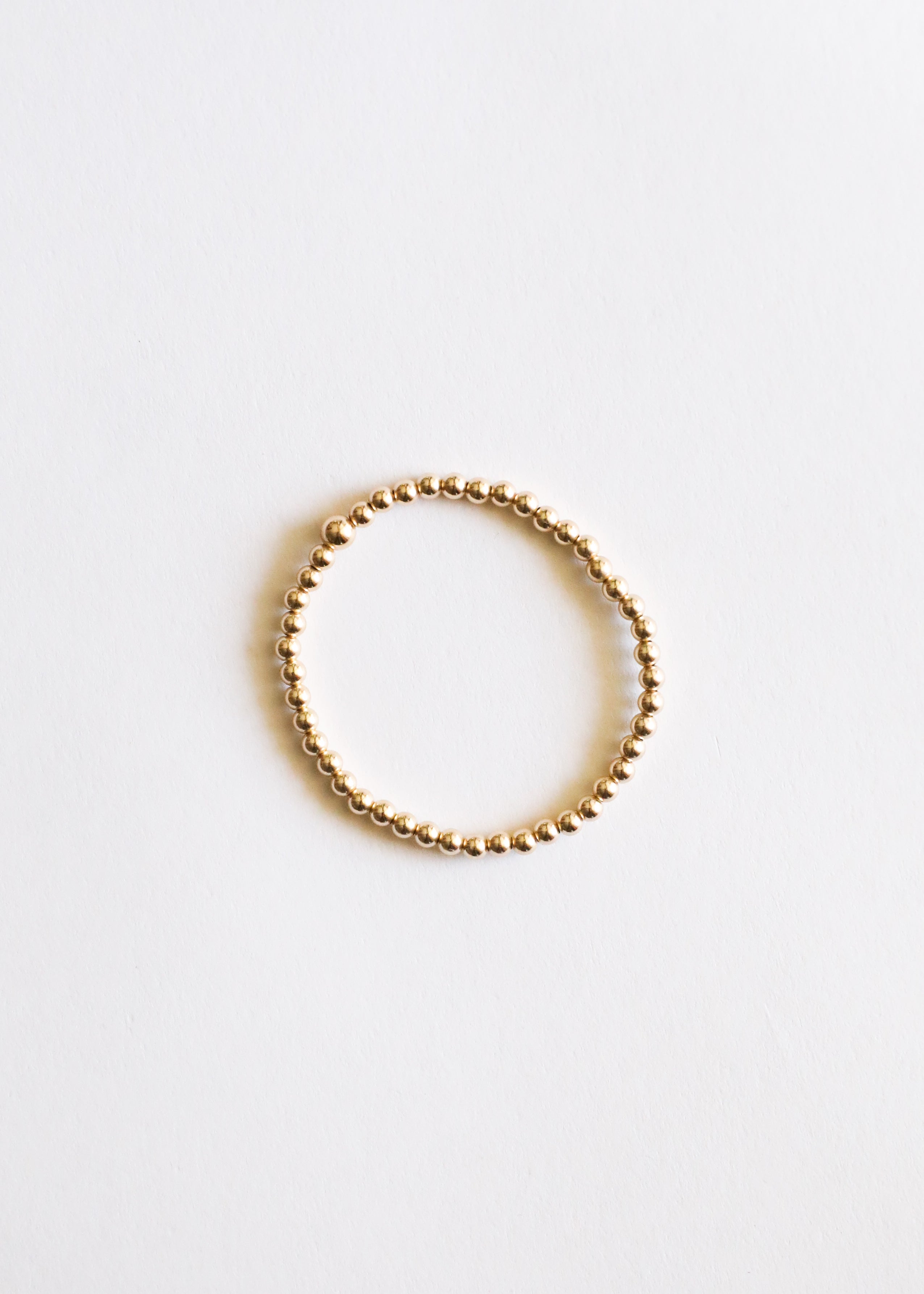 14K Gold-Filled Beaded Stretch Bracelet or Anklet