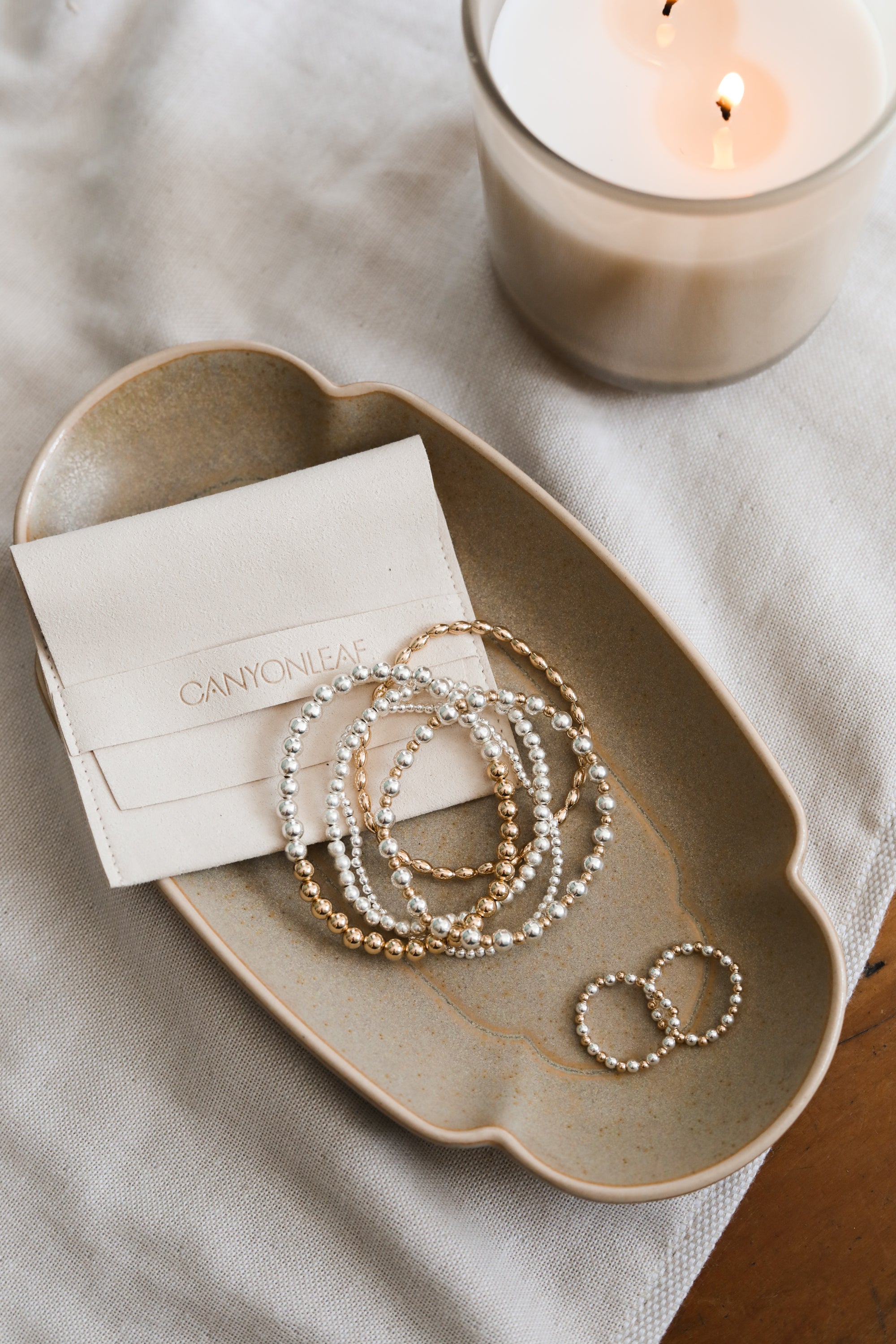 Sterling Silver and 14K Gold-Filled Moon Bracelet