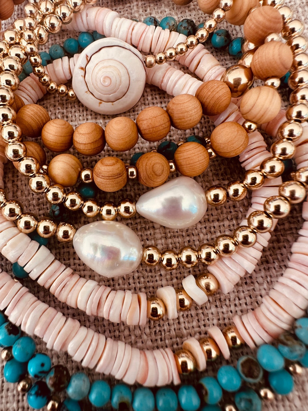 14K Gold-Filled Beaded Stretch Anklet