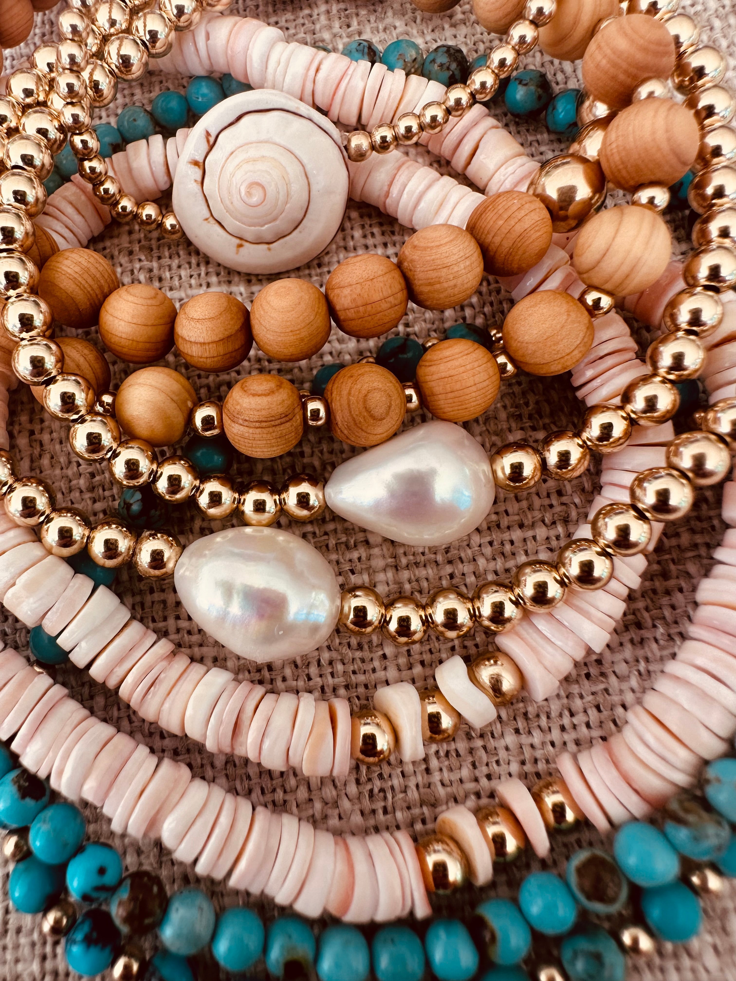 14K Gold-Filled Beaded Stretch Anklet