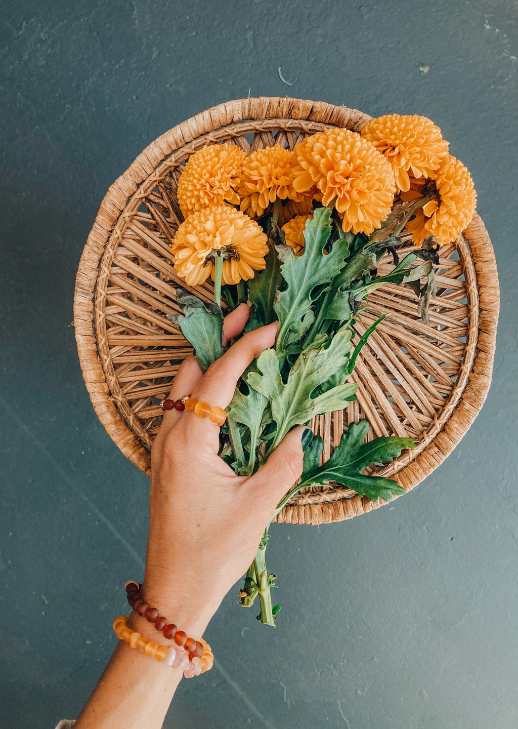 Raw Honey Baltic Amber & 14K Gold-Filled Ring Stack