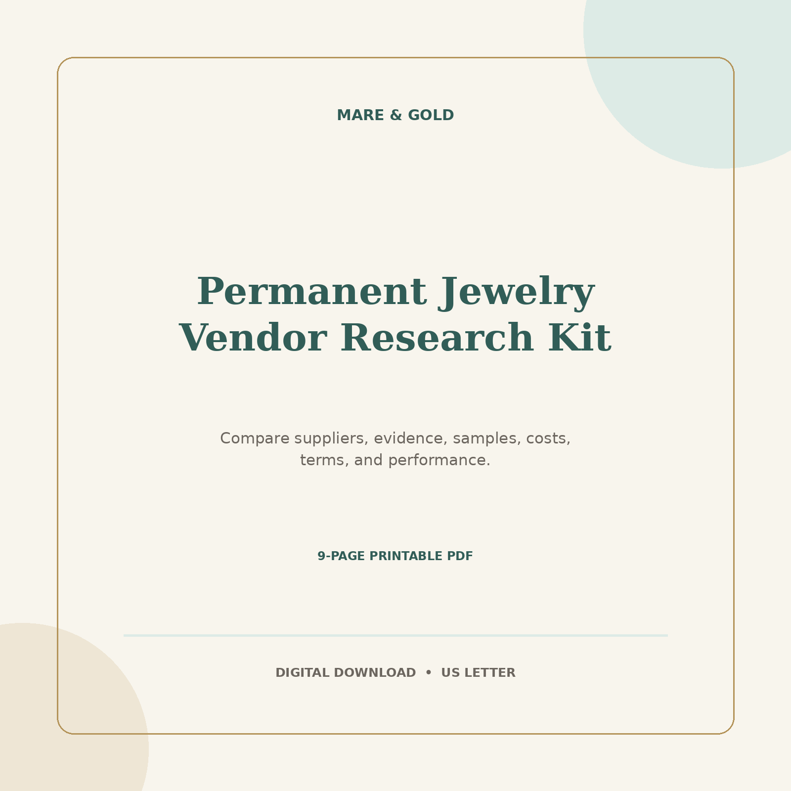 Permanent Jewelry Vendor Research Kit cover