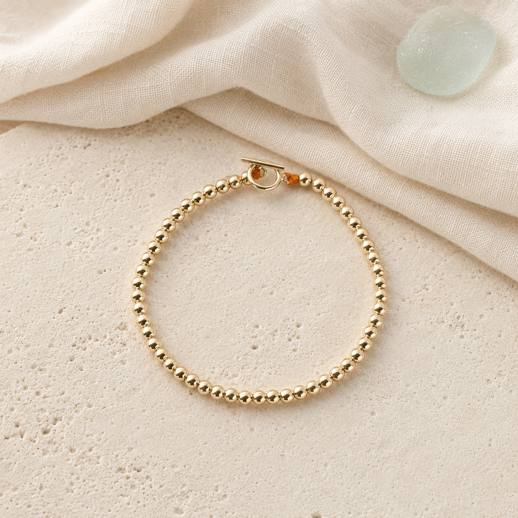 14K gold-filled toggle bracelet or anklet in Mare & Gold coastal styling