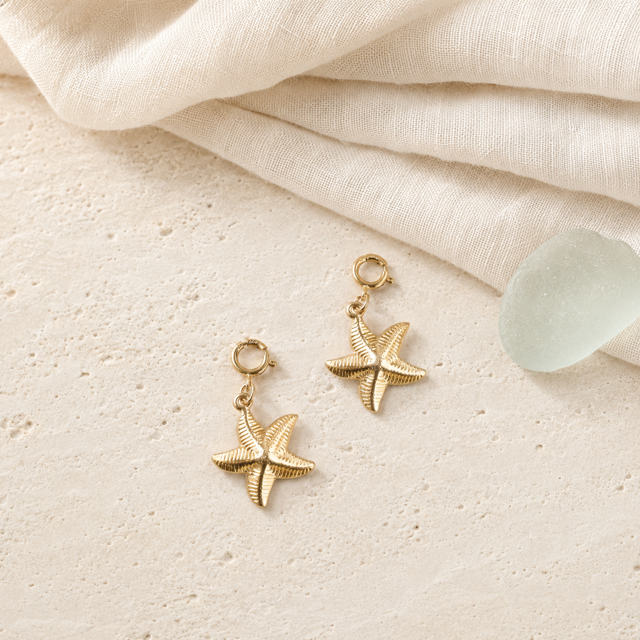 14K gold-filled starfish charm in Mare & Gold coastal styling