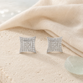 Sterling silver diamond star stud earrings in coastal styling