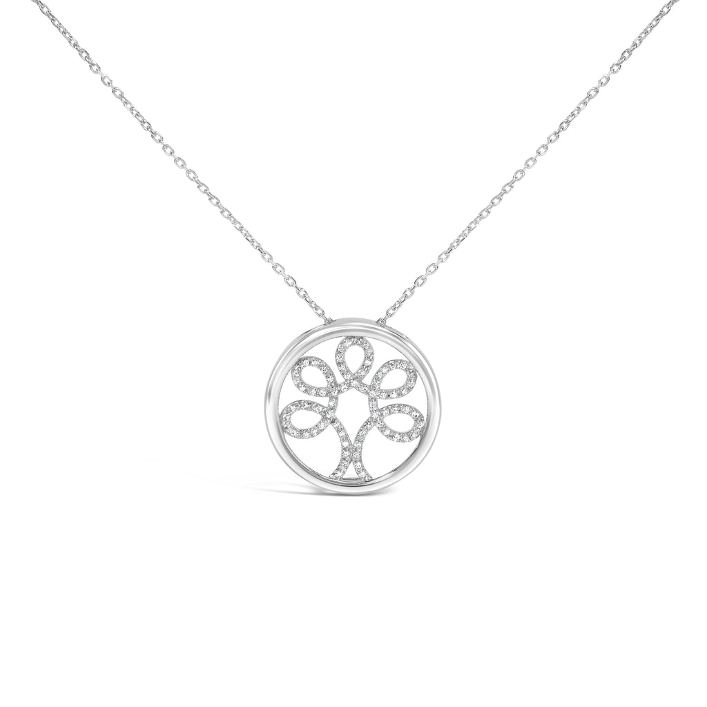 Sterling silver diamond Tree of Life necklace