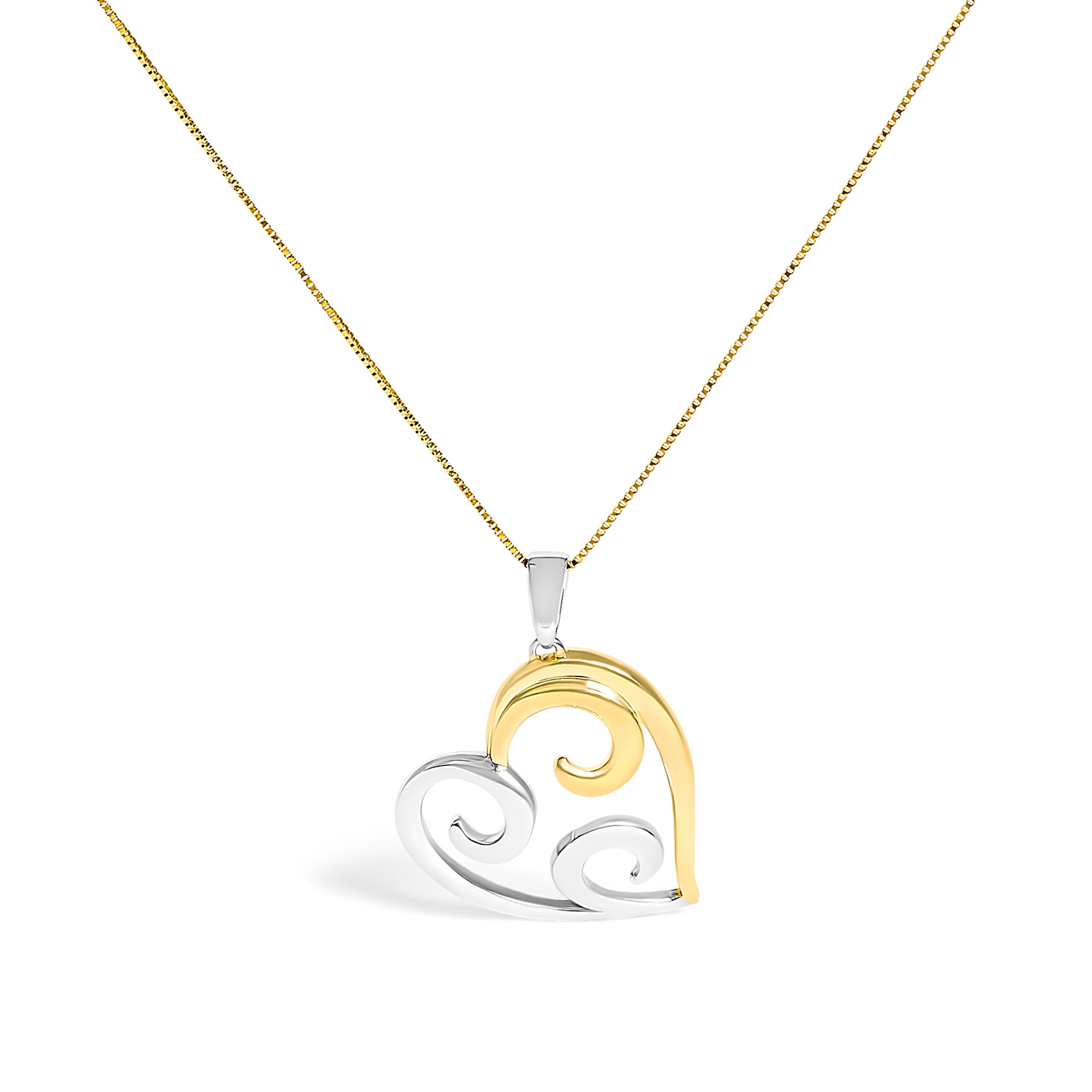 10K gold over sterling silver open heart necklace