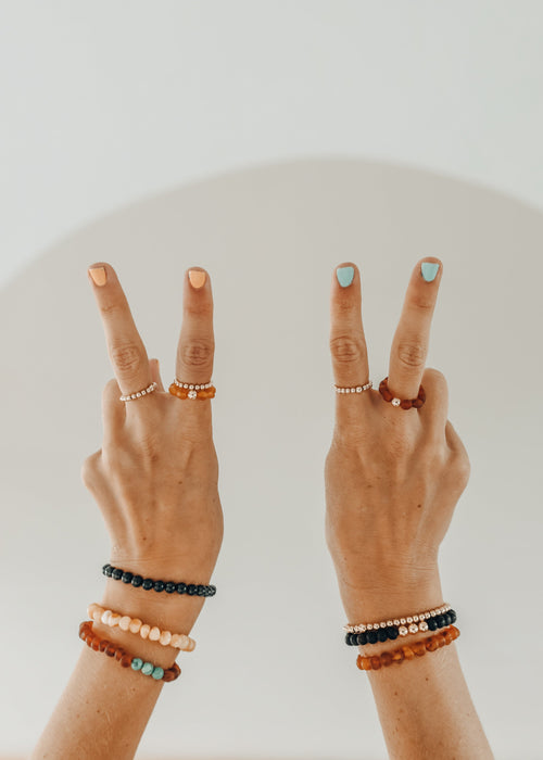 14K Gold-Filled Beaded Stretch Ring