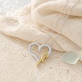 Sterling silver and gold two-tone heart necklace in coastal styling