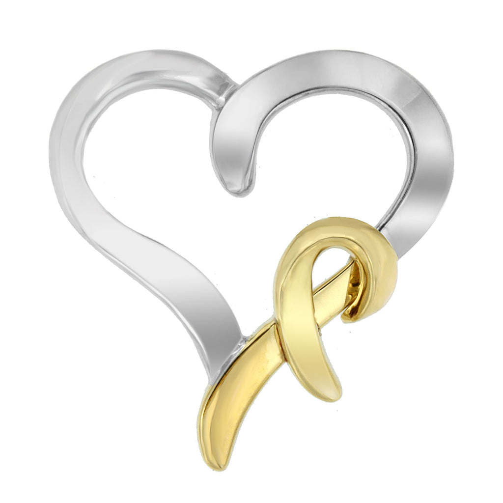 Sterling silver and 14K yellow gold two-tone heart necklace